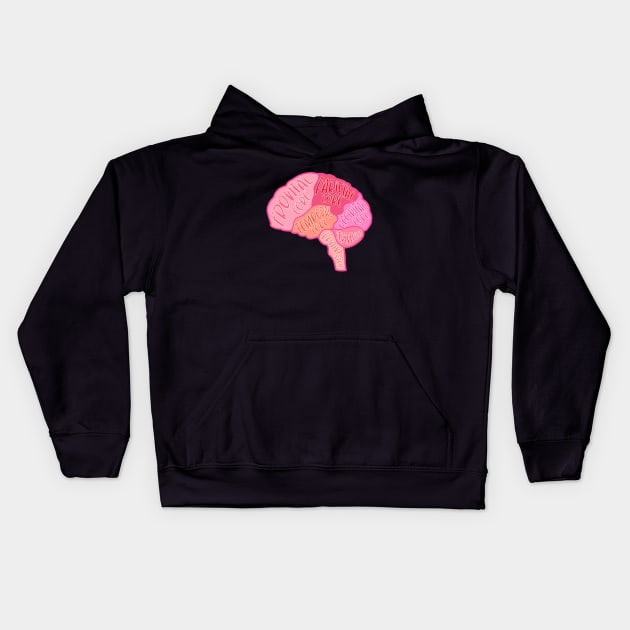 Anatomical brain Kids Hoodie by Dr.Bear